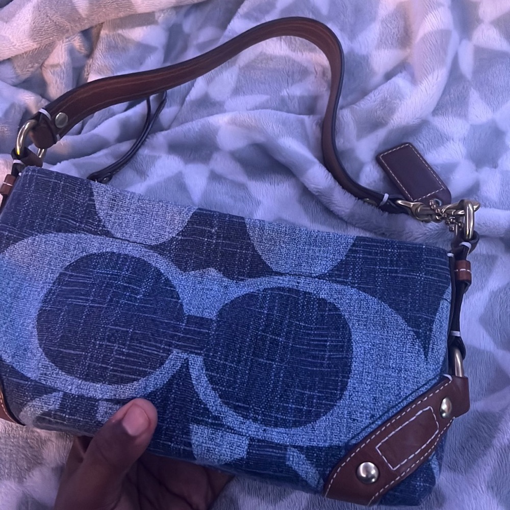 Vintage Denim Coach Shoulder Bag